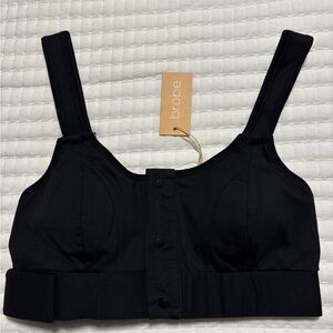 Black Brobe Bra for Post Breast Cancer Mastectomy Recovery S/M NWT